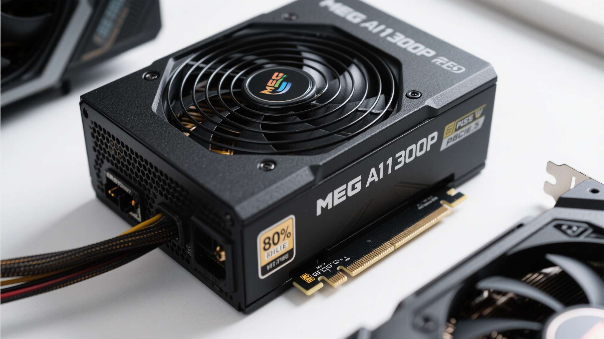 MEG Ai1300P PCIE5：额定功率1300W，80PLUS白金认证，支
